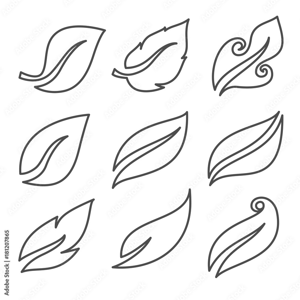 Leaves icon set Leaves icon set