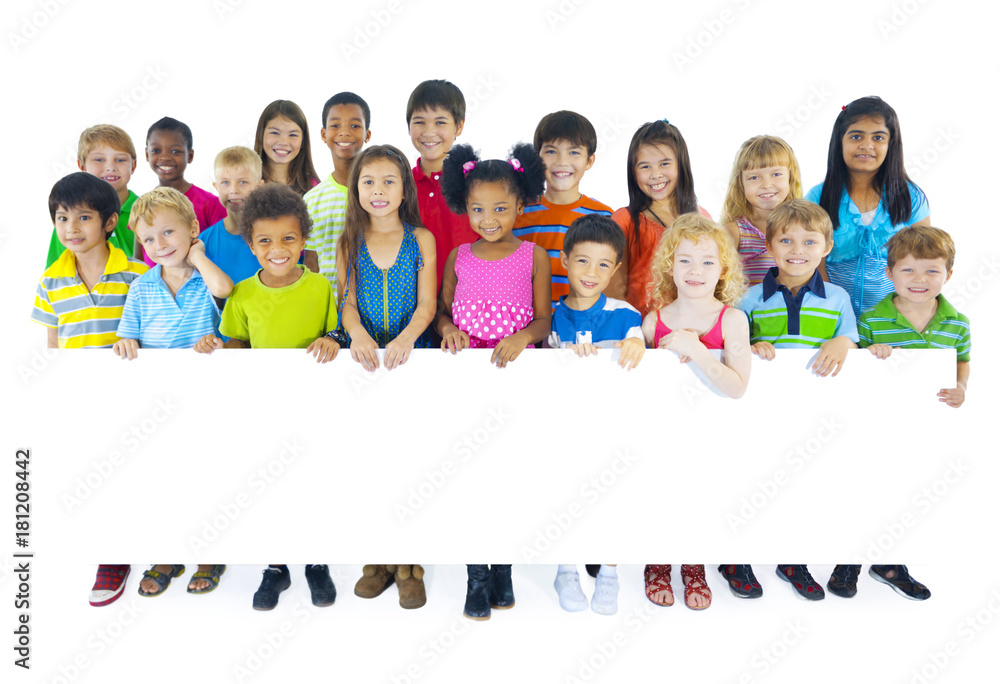 Group of diverse kids studio portrait Group of diverse kids studio portrait