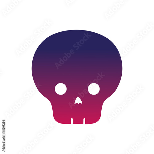 silhouette danger skull to warning message caution