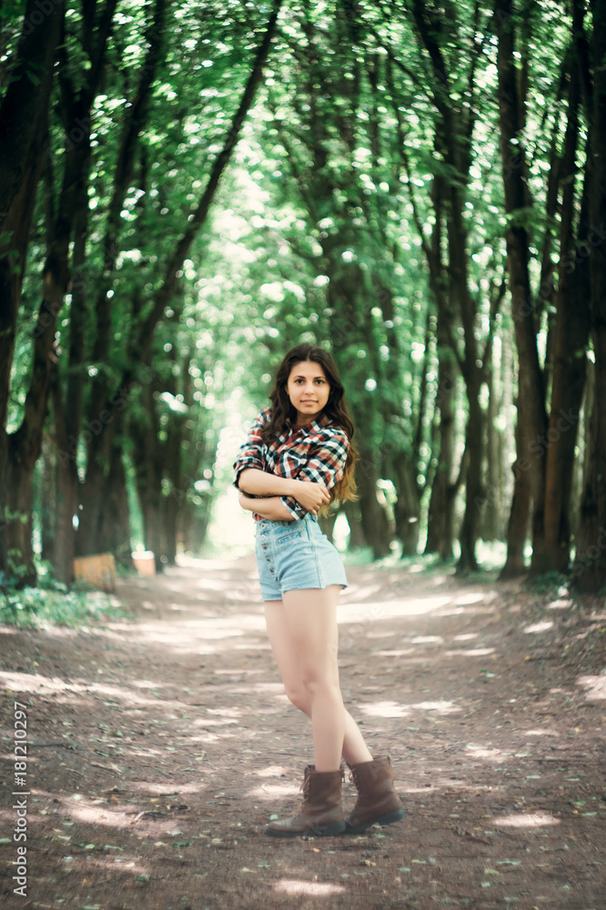 Young beautiful girl in the park Young beautiful girl in the park