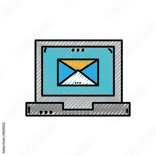 grated e-mail text message inside laptop technology