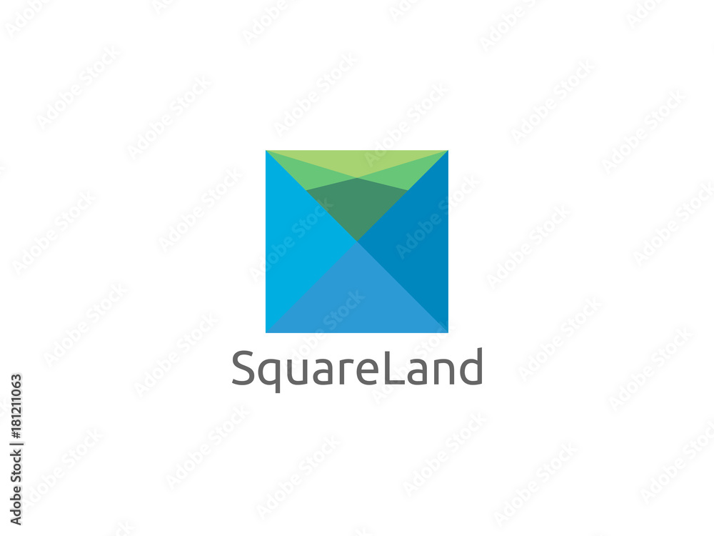 abstract square and land concept logo design template vector illustration abstract square and land concept logo design template vector illustration
