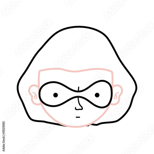 line thief crimical head with mask design