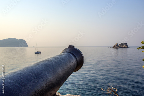 A historical cannon in Europe to protect the coast.