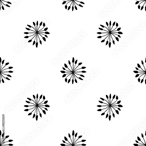 Abstract floral seamless pattern. Black and white scandinavian vector background. Perfect for wallpapers, pattern fills, web page backgrounds, surface textures, textile