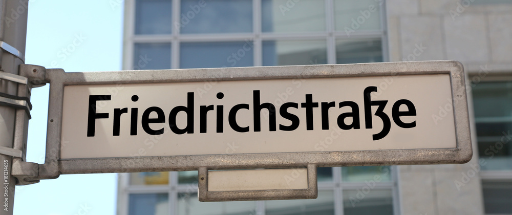 indication of the main street of Berlin in the road sign