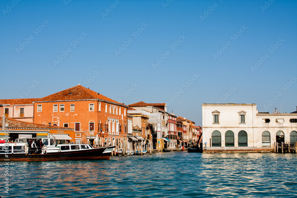 Venice City of Italy. View on Murano Island, Venetian Landscape
