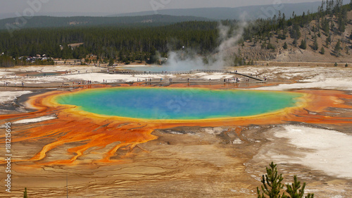 Yellowstone pool. Grand Prismatic Spring. Wyoming, USA