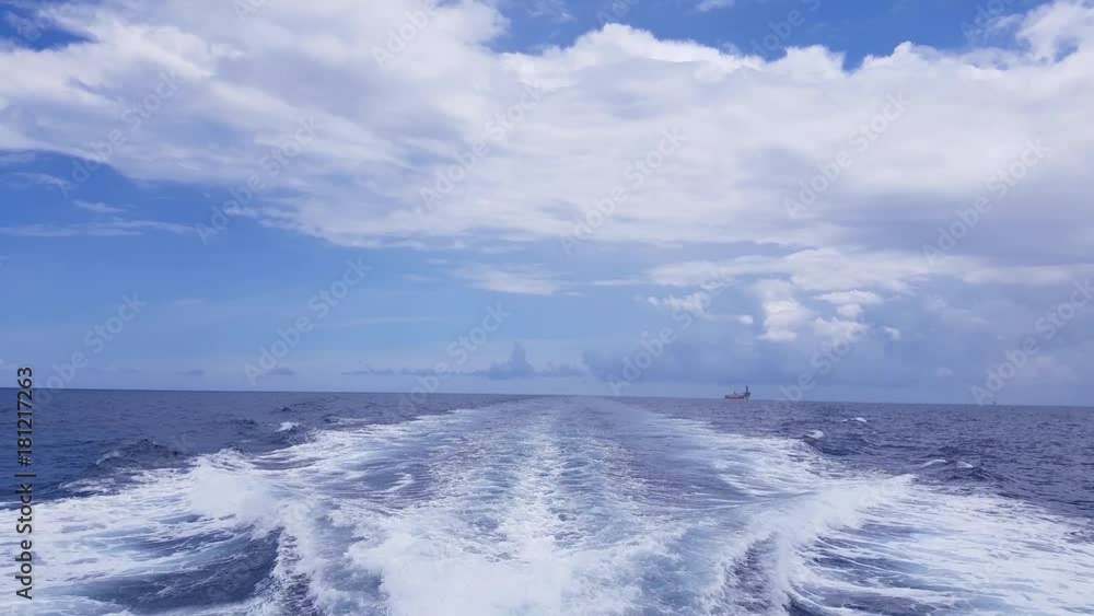 Tender assisted drilling rig in the middle of the ocean view from the crew boat
Tender assisted drilling rig in the middle of the ocean view from the crew boat