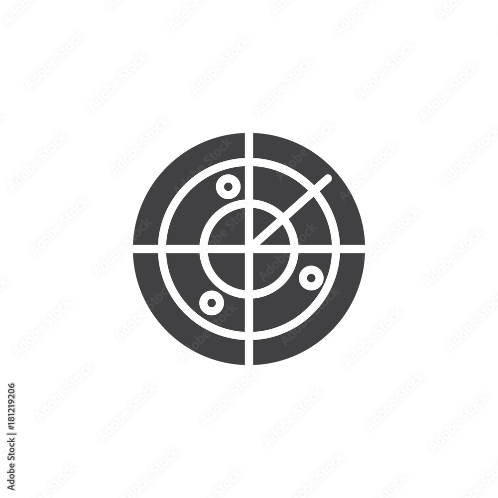Radar icon vector, filled flat sign, solid pictogram isolated on white. Map pointer symbol, logo illustration. Radar icon vector, filled flat sign, solid pictogram isolated on white. Map pointer symbol, logo illustration.