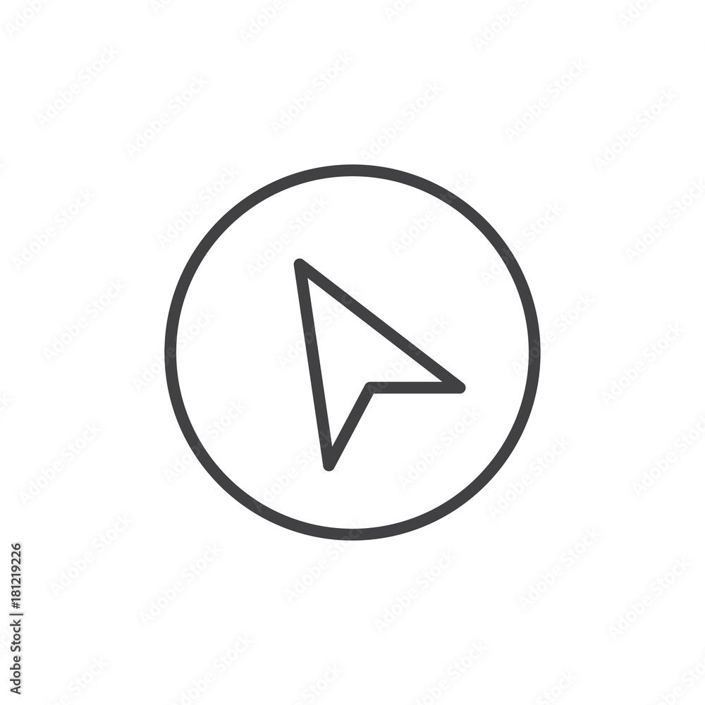 Navigation cursor line icon, outline vector sign, linear style pictogram isolated on white. Location pointer arrow symbol, logo illustration. Editable stroke Navigation cursor line icon, outline vector sign, linear style pictogram isolated on white. Location pointer arrow symbol, logo illustration. Editable stroke