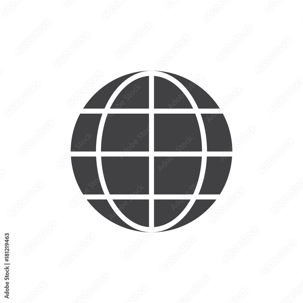 Earth grid icon vector, filled flat sign, solid pictogram isolated on white. Browser globe symbol, logo illustration. Earth grid icon vector, filled flat sign, solid pictogram isolated on white. Browser globe symbol, logo illustration.