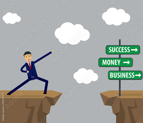 Businessman Vector Illustration. Businessman make decision for success
