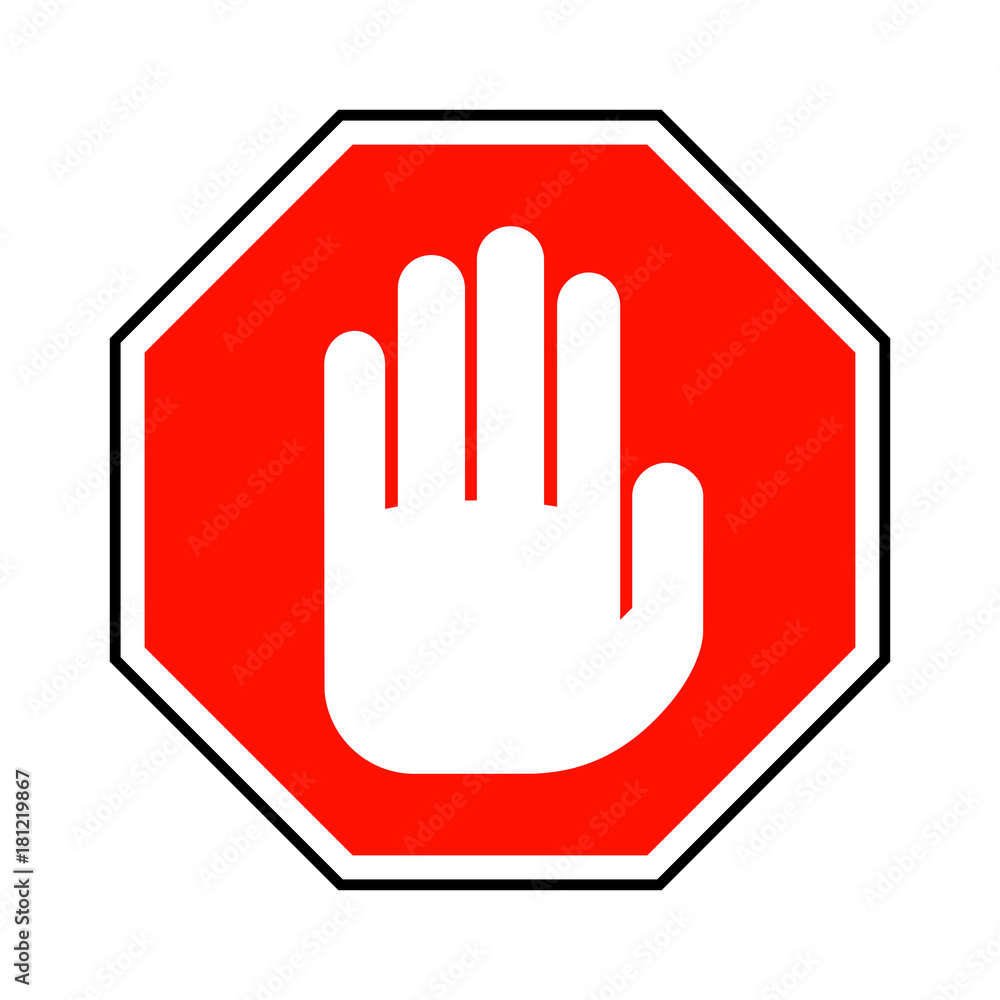 No entry hand sign. Vector illustration. No entry hand sign. Vector illustration.