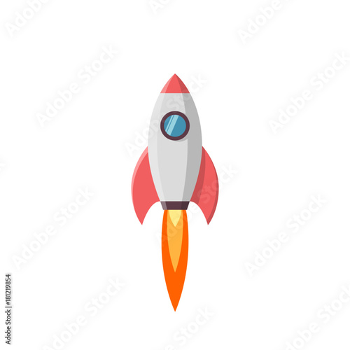 Fototapeta Naklejka Na Ścianę i Meble -  Rocket launch. Vector illustration isolated on white