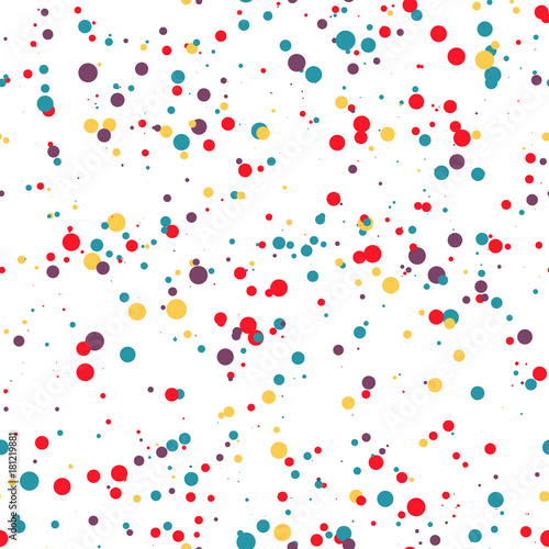 Seamless pattern color dots. Confetti. Vector illustration