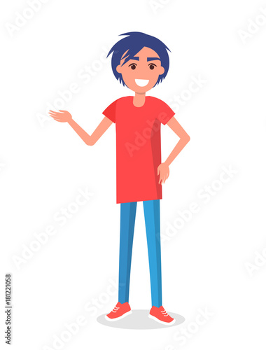 Smiling Male Guide Conductor Isolated on White