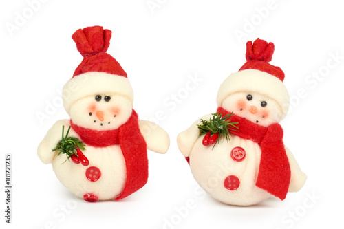 snowman Cristmas decoration isolated on white background. New Year object © Sviatoslav Kovtun