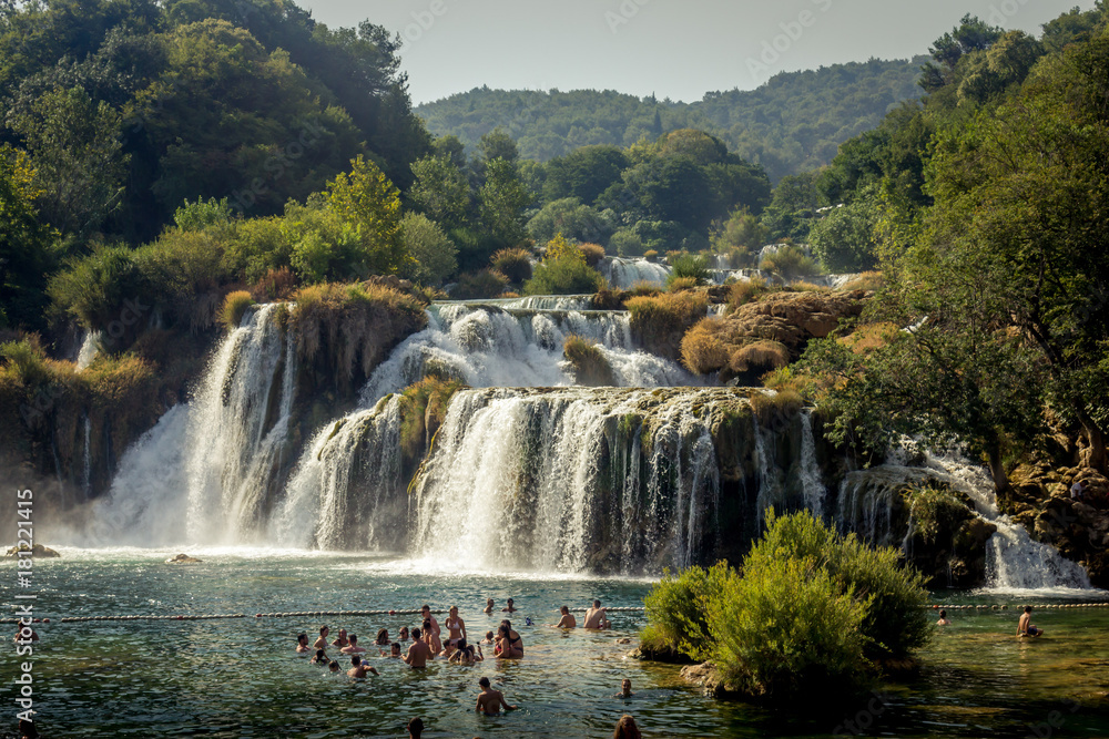 Obraz premium Wodospad Kaka, Park Narodowy Krka, Sibenkik-Knin, Chorwacja