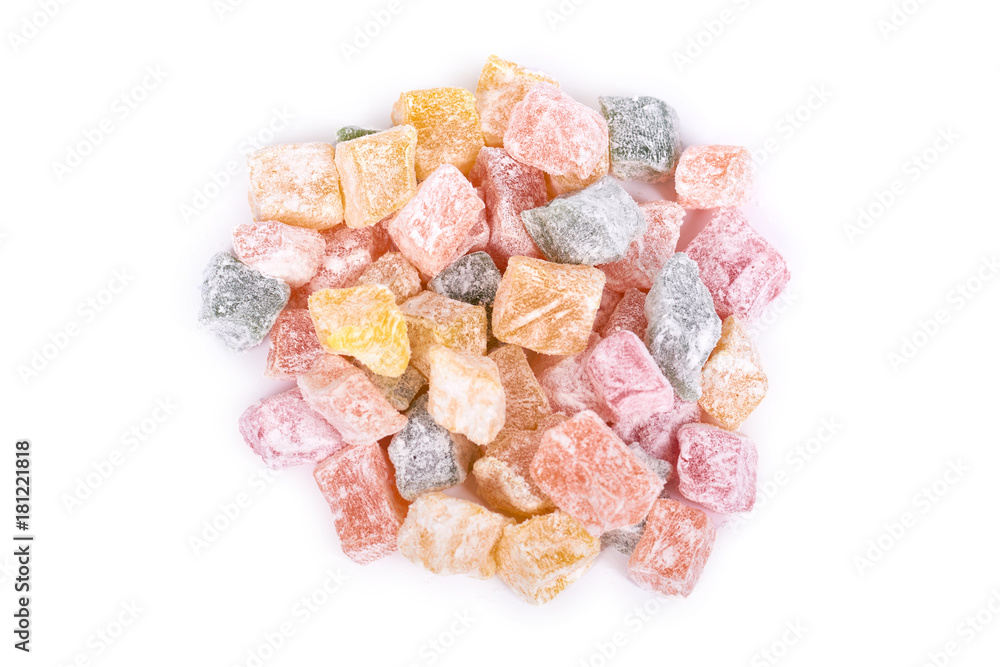 Turkish delight sweets isolated on the white background. Turkish delight sweets isolated on the white background.