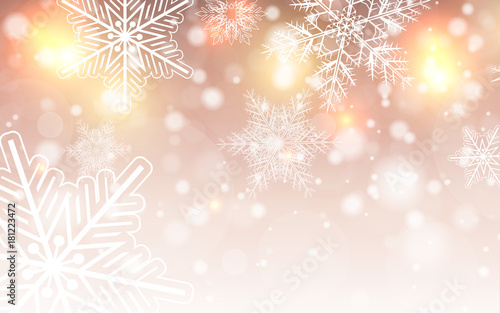 Christmas background with snowflakes, winter snow background,