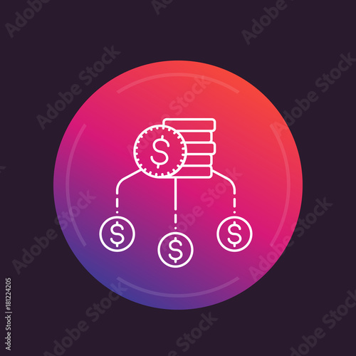 Financial diversification icon, linear style