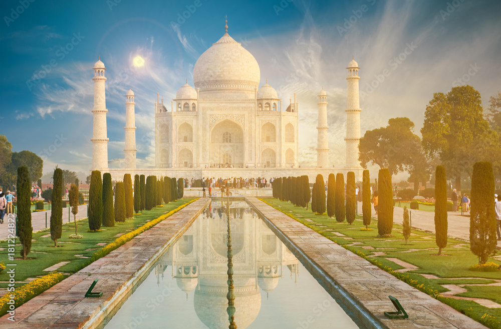 Taj Mahal India, Agra. 7 world wonders. Beautiful Tajmahal trave Stock  Photo | Adobe Stock