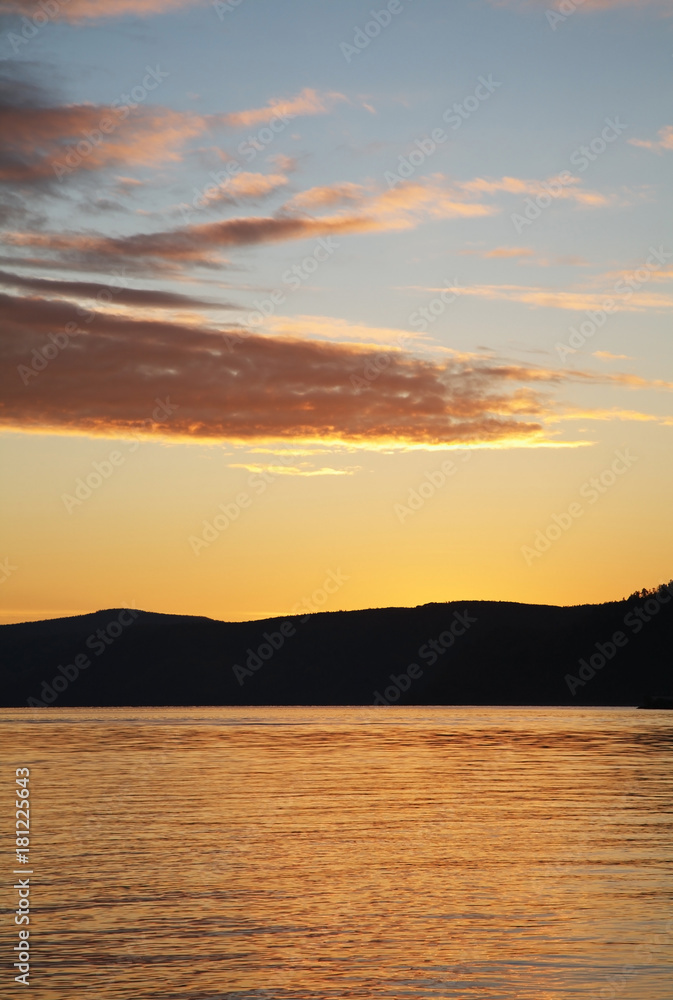 View of lake Baikal near Khuzhir village at Olkhon island. Olkhonsky district. Irkutsk oblast. Russia