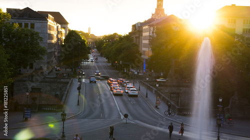 Munich street sunset photo