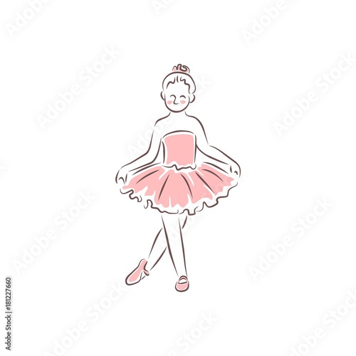 Ballerina Kids with Tutu Logo For Dance Studio
