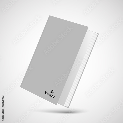 Book blank cover, vector mock-up book, isolated mockup book