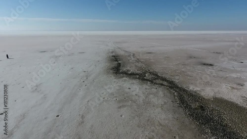 Aerial view of Salt Lake in Turkey - Tuz Gölünün havadan drone ile çekilmiş videosu