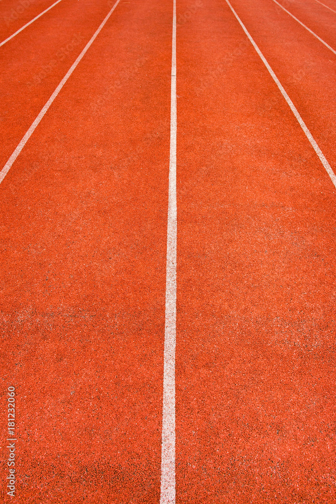 Red running Track in the stadium