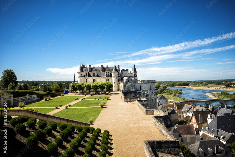Chateau de Amboise medieval castle, Leonardo Da Vinci tomb. Loire