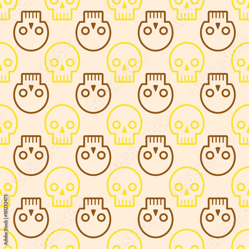 Seamless pattern with skulls for your design