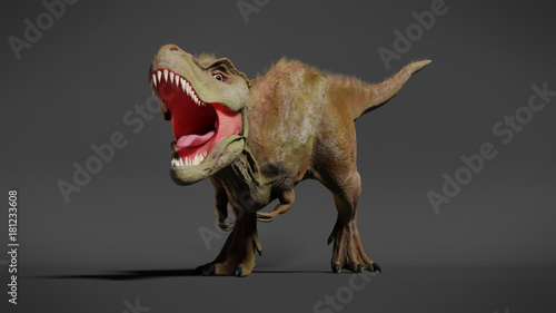Tyrannosaurus rex roaring,  T-rex dinosaur (3d illustration) © dottedyeti