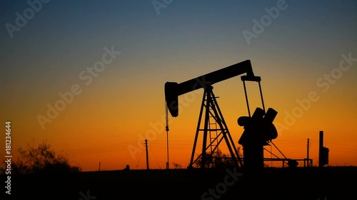 Oil Rig Pumpjack Working Natural Resource Energy Production North America