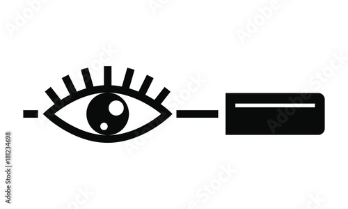 Make up eye logo. Mascara Brush. Parlour Concept