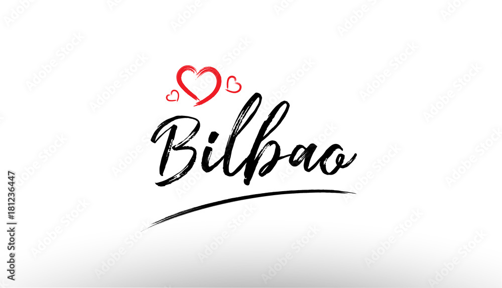 bilbao europe european city name love heart tourism logo icon design bilbao europe european city name love heart tourism logo icon design