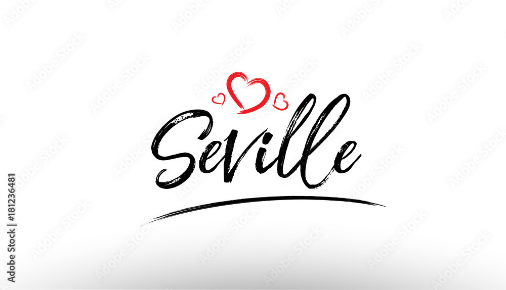 Obraz premium seville europe european city name love heart tourism logo icon design