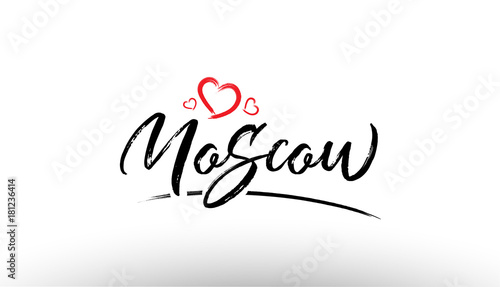 moscow europe european city name love heart tourism logo icon design