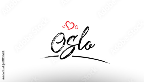 oslo europe european city name love heart tourism logo icon design
