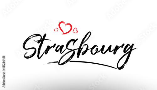 strasbourg europe european city name love heart tourism logo icon design