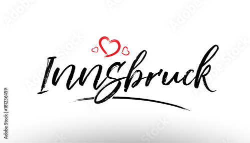 innsbruck europe european city name love heart tourism logo icon design