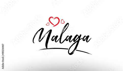 malaga europe european city name love heart tourism logo icon design