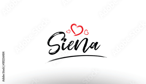 siena europe european city name love heart tourism logo icon design