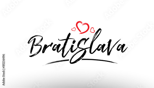 Canvas Print bratislava europe european city name love heart tourism logo icon design