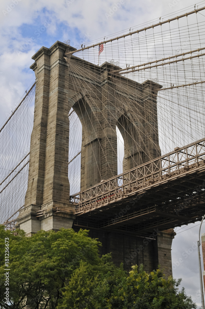 Naklejka premium Brooklyn Bridge, Nowy Jork, USA