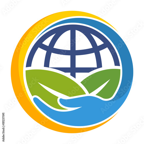 icon logo with the concept of environmentally sustainable earth