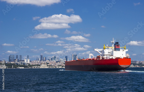 big red tanker near istanbul